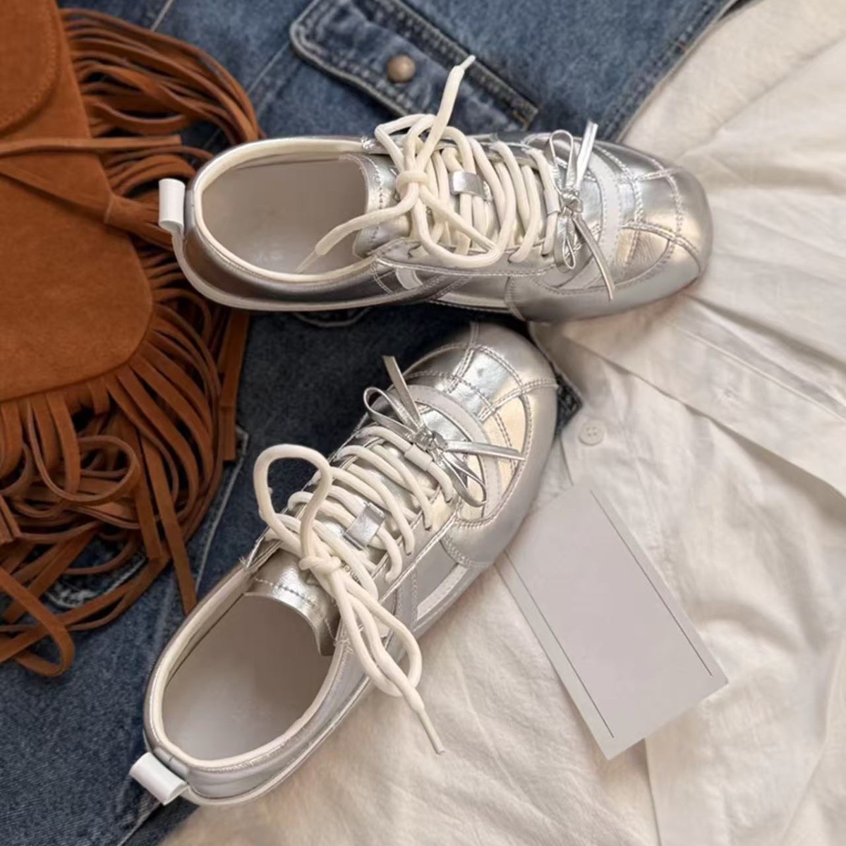 Buty do tańca, srebrne buty typu Mary Jane, wsuwane buty z miękką podeszwą, która nie męczy stóp, nowy model z 2026 r., wysokość wewnętrzna 5 cm_voghion.com