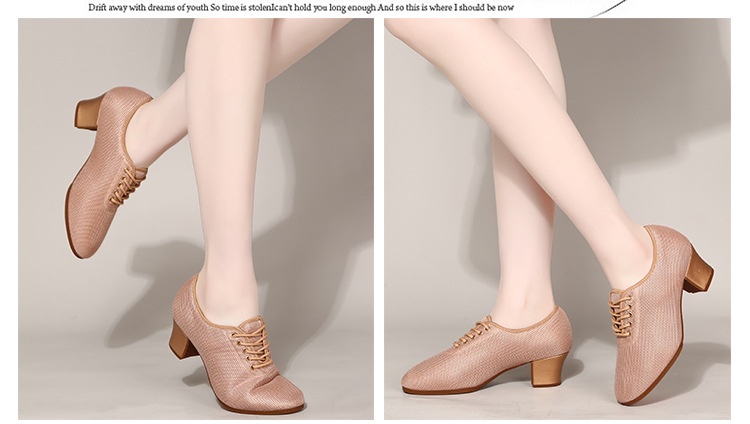 Latijnse dansschoenen voor dames met ademend mesh en zool_voghion.com