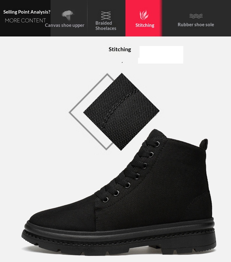 Men's Breathable High-top Sneakers Casual Height-increasing Shoes_voghion.com
