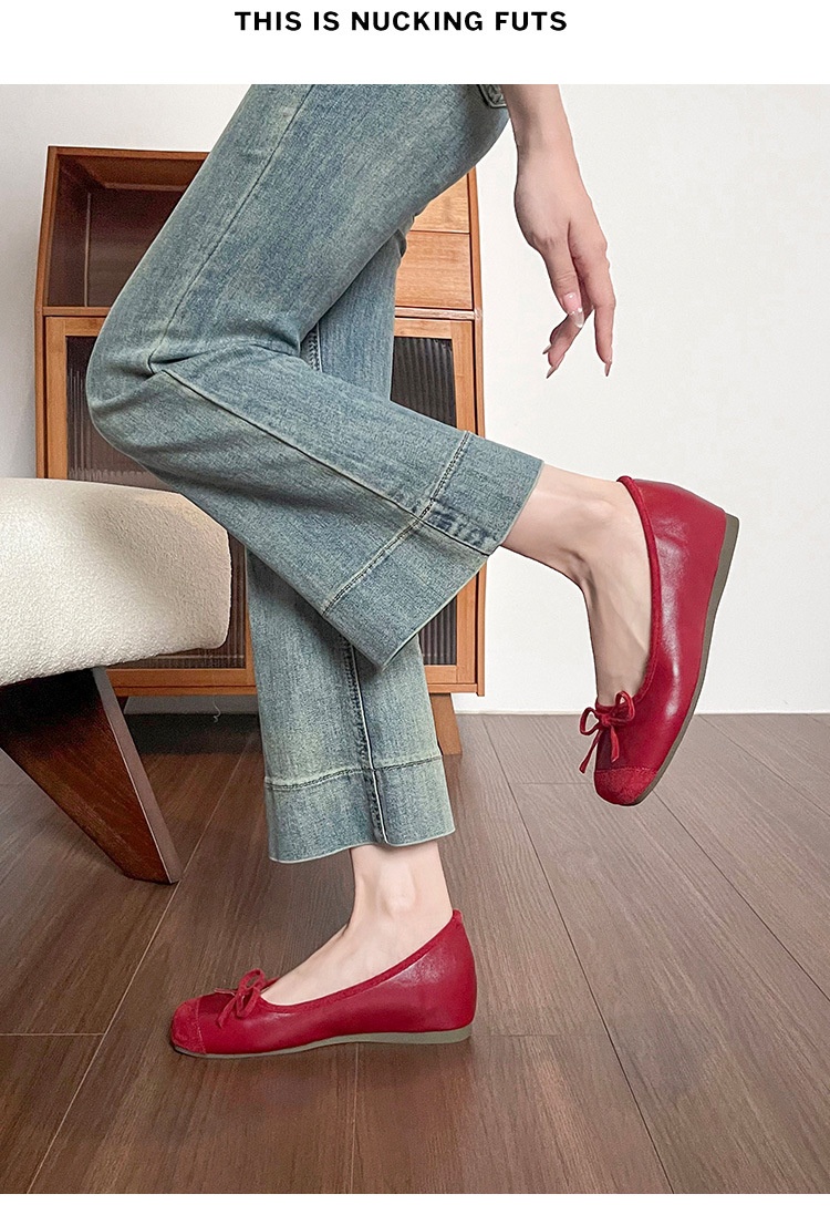 Damskor baletdans franska fe-stil rosett dold klack_voghion.com