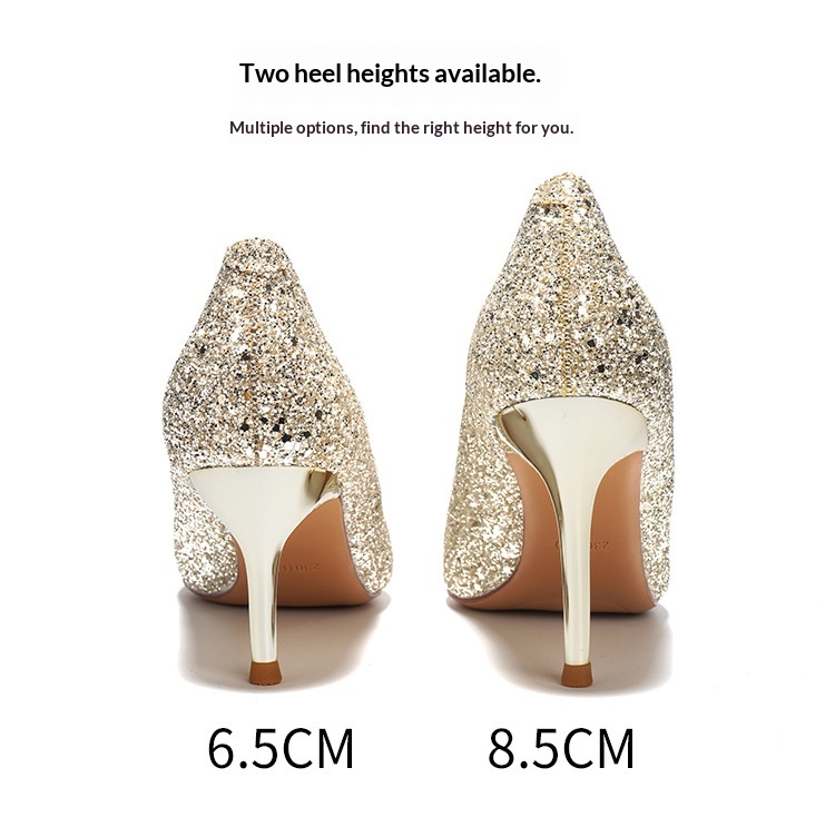 Dansschoenen voor dames met naaldhak strass en glitter_voghion.com