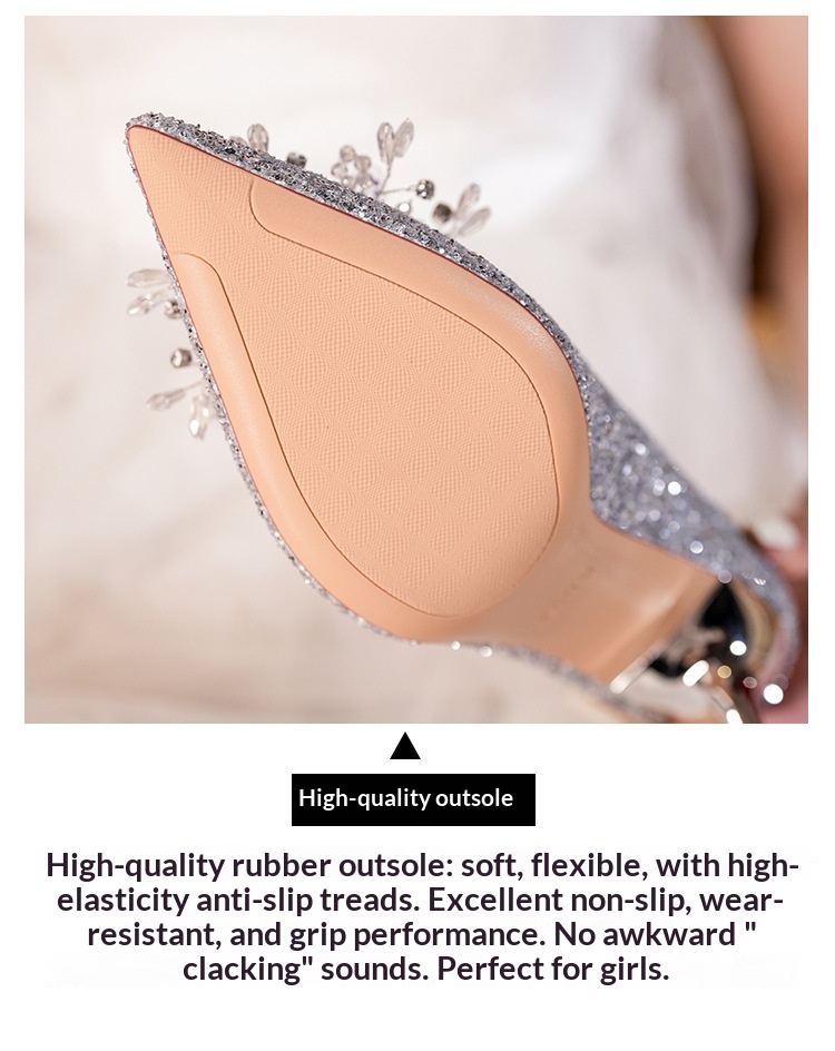 Dansschoenen voor dames met naaldhak strass en glitter_voghion.com