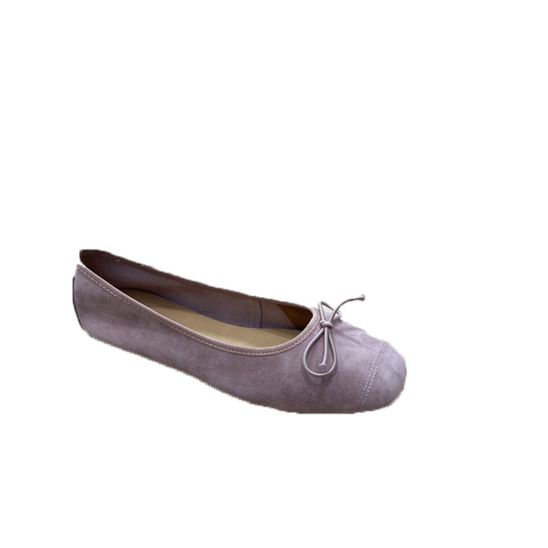 Chaussures de danse printemps-automne 2025, ballerines souples à semelle ronde et nœud papillon, style « grand-mère paresseuse »._voghion.com