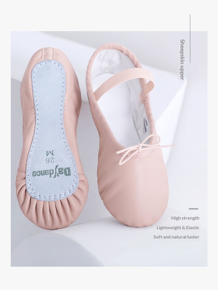 Chaussons de danse classique fille en cuir souple pour ballet_voghion.com
