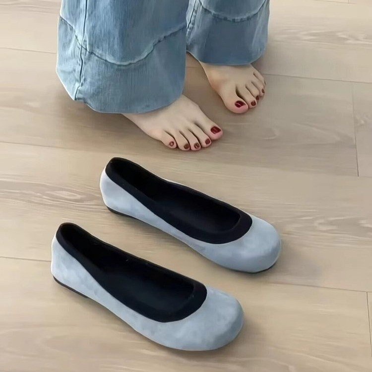 Scarpe da ballo retrò con punta arrotondata e tacco basso, perfette da abbinare a una gonna, scarpe da ballo basse, scarpe slip-on stile granny da donna, novità autunno 2024_voghion.com