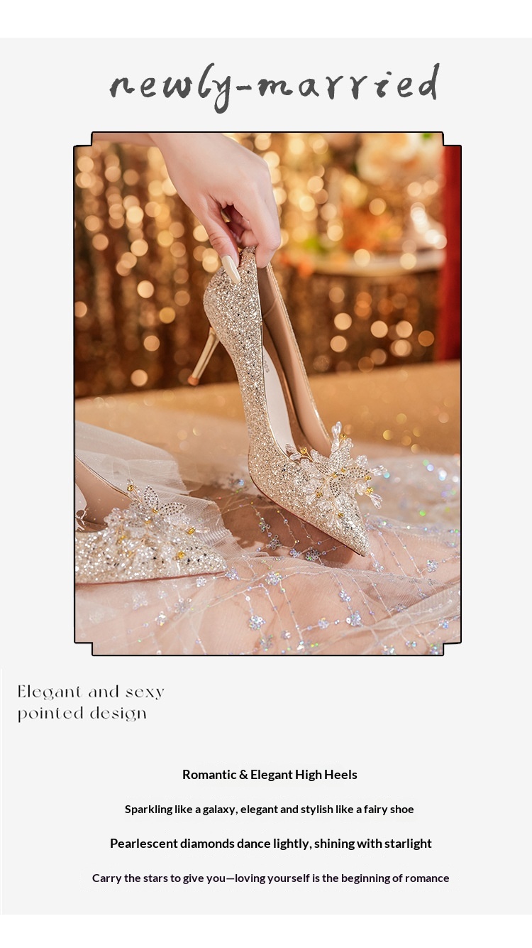 Dansschoenen voor dames met naaldhak strass en glitter_voghion.com