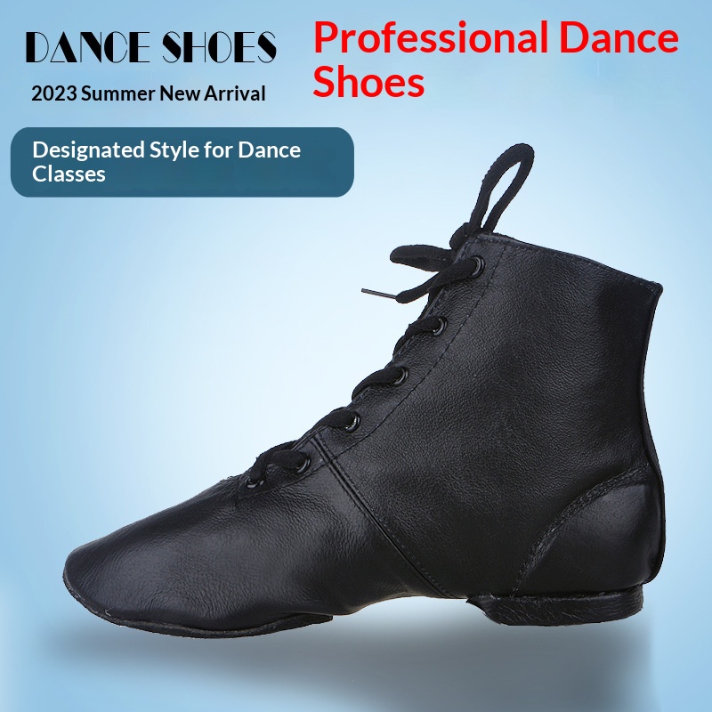 Scarpe da ballo professionali in vera pelle da donna, scarpe da ginnastica jazz con suola morbida per adulti, scarpe da ballo etnico_voghion.com