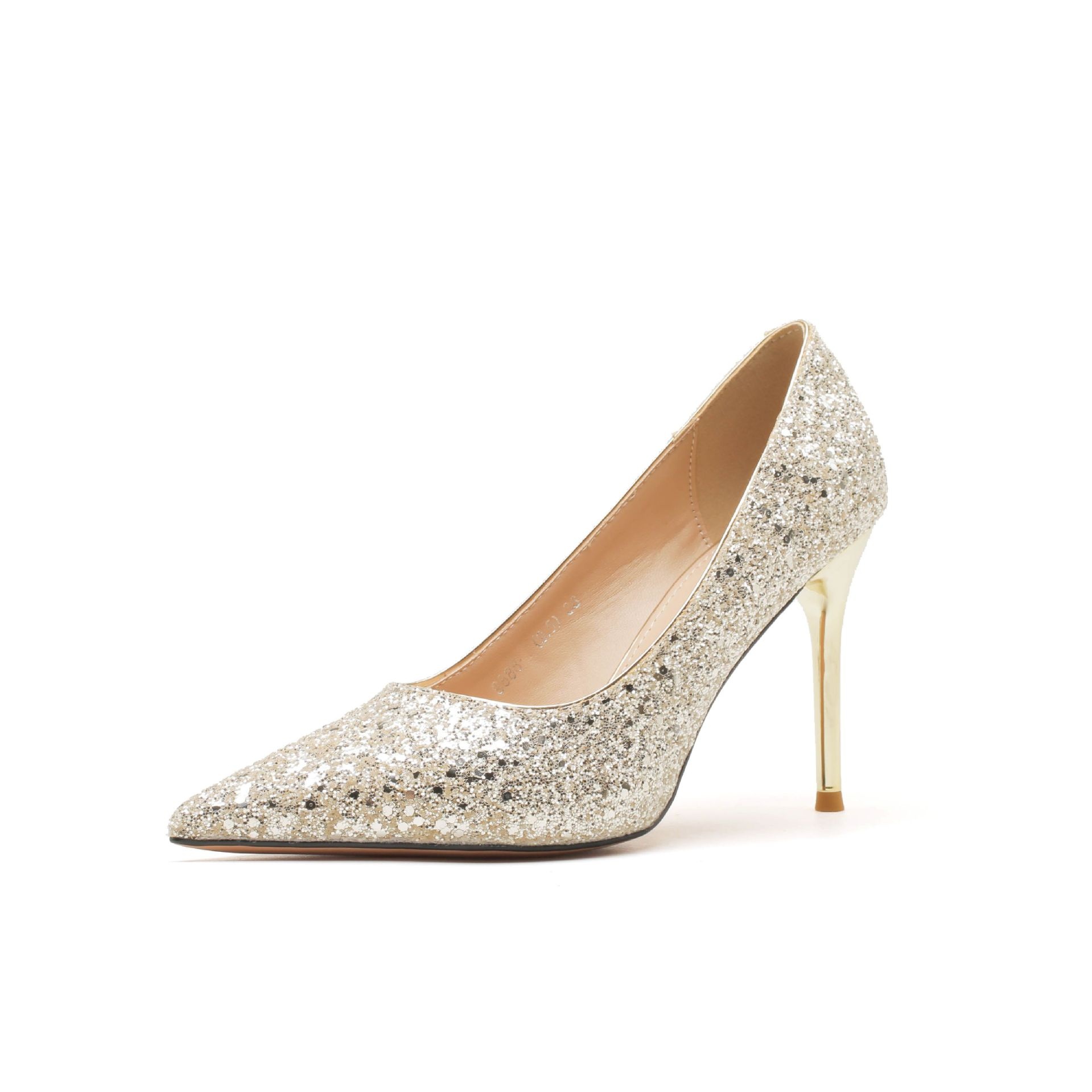 Scarpe da ballo 6681-23 Stile francese Xiuhe Abito da sposa Scarpe da sposa con paillettes di cristallo a due vie Punta a punta Tacco a spillo_voghion.com