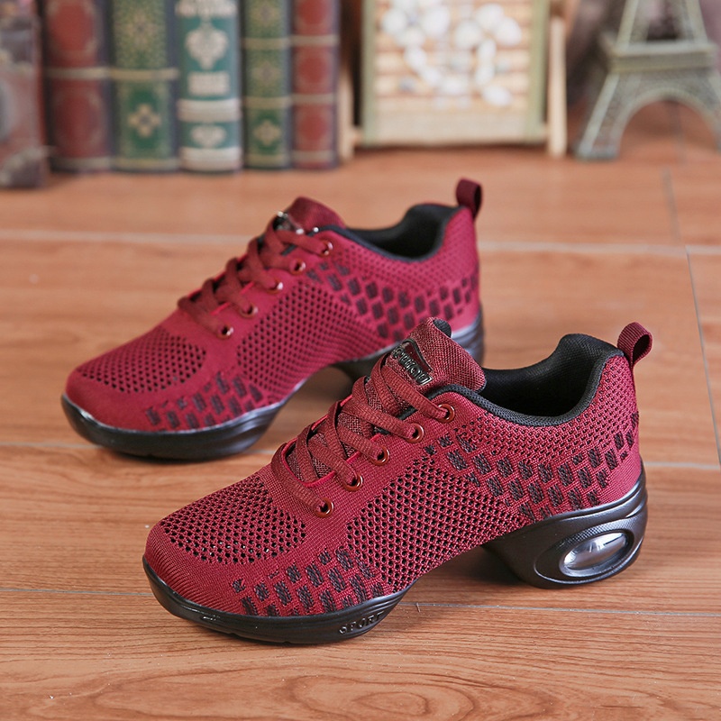 Dance Shoes Breathable Square For Women 2025 New Soft Sole Outdoor Fashion Ghost Step Dance Shoes Mesh_voghion.com