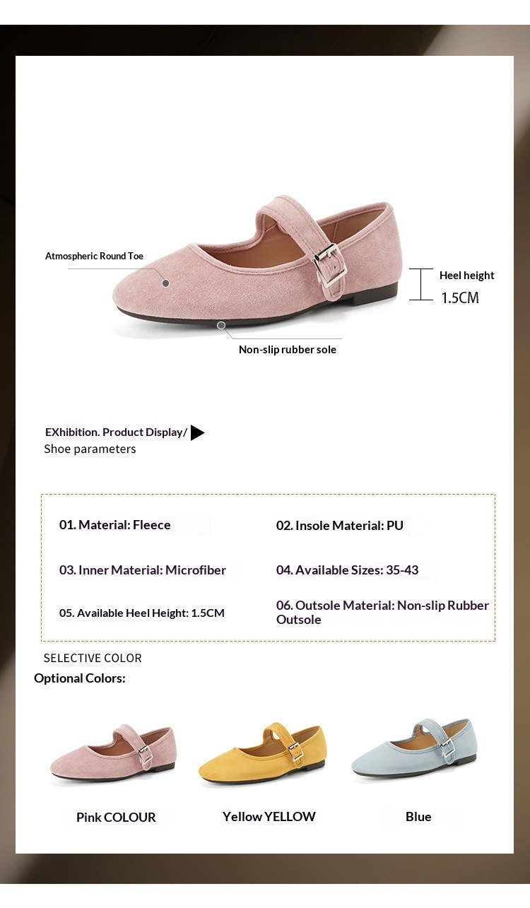 Scarpe da danza mary jane in camoscio stile francese da donna_voghion.com
