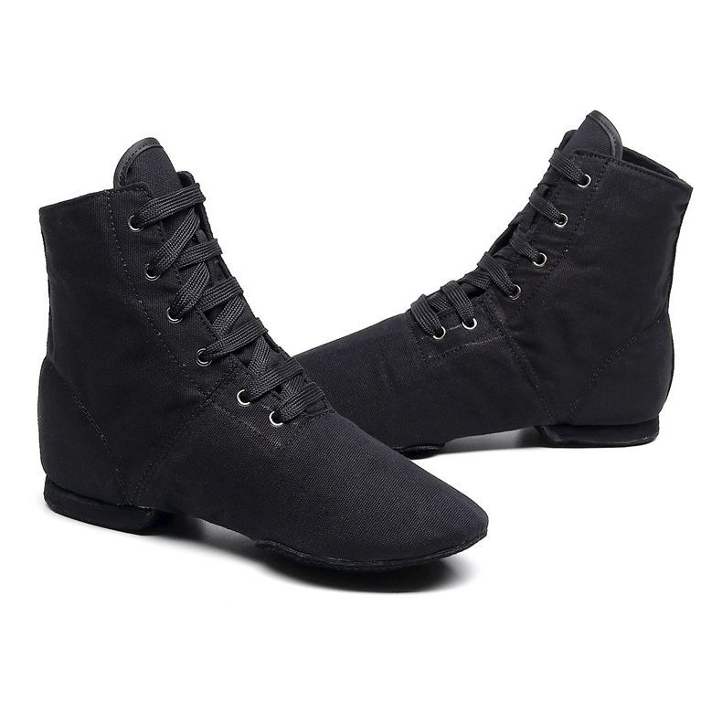 Sapatos de dança de cano alto, botas de jazz para mulheres, sapatos de ioga de lona com sola macia para prática adulta, sapatos de balé infantis e sapatos masculinos para atividades ao ar livre._voghion.com