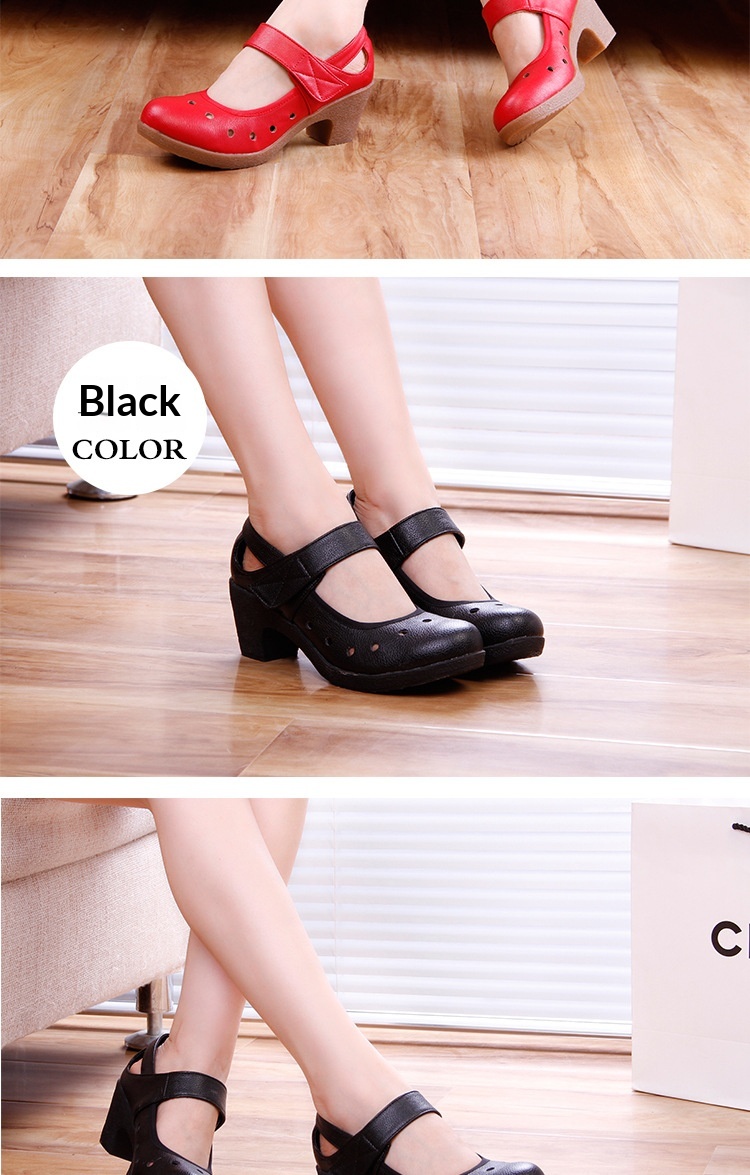 Comfortable Women's Square Toe Dance Shoes With Medium Heel_voghion.com