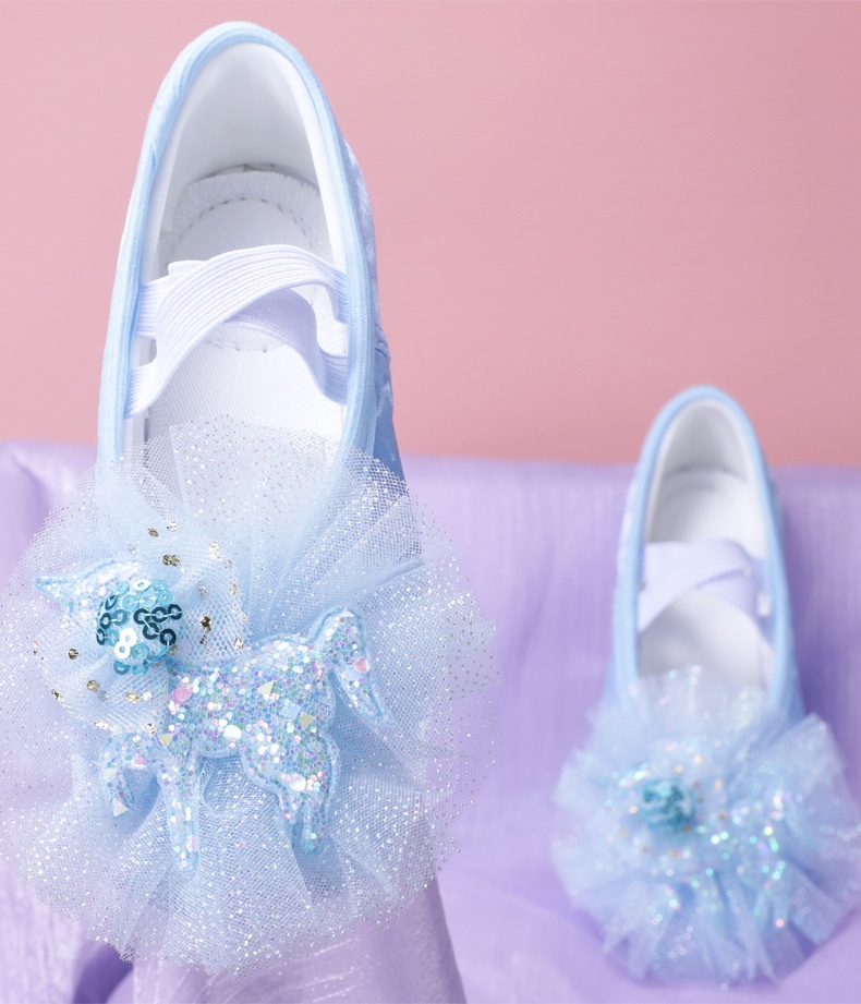 Mädchen Einhorn Ballettschuhe Blau Bunt Tanzschuhe Für Auftritte_voghion.com