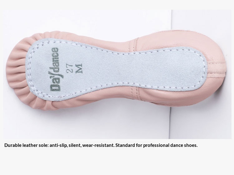 Chaussons de danse classique fille en cuir souple pour ballet_voghion.com