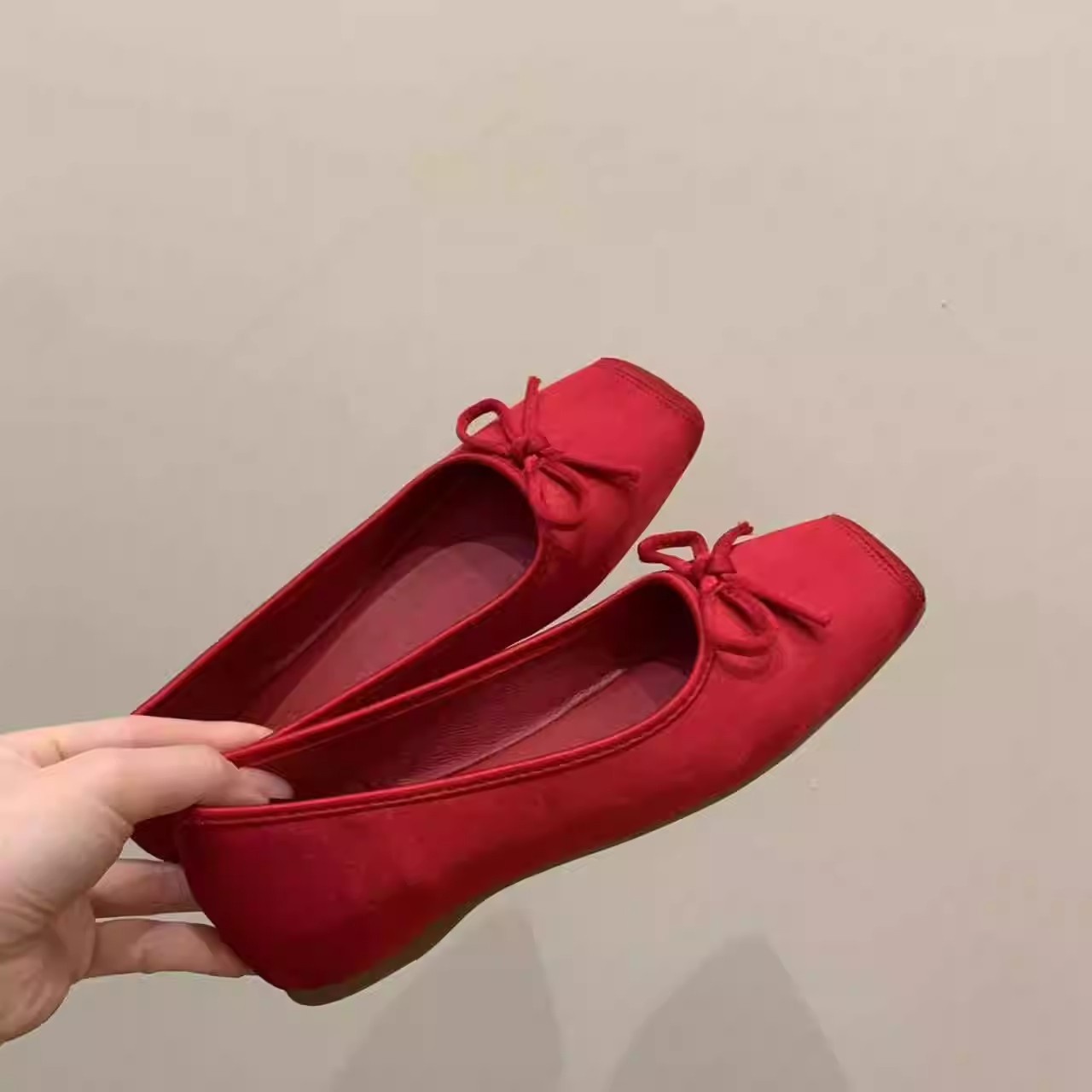 Dance Shoes 3CM Internal Height Increae, Oft Apricot-colored Evening Hoe For Women, 2026 New Pring-ummer Red Atin Ballet_voghion.com