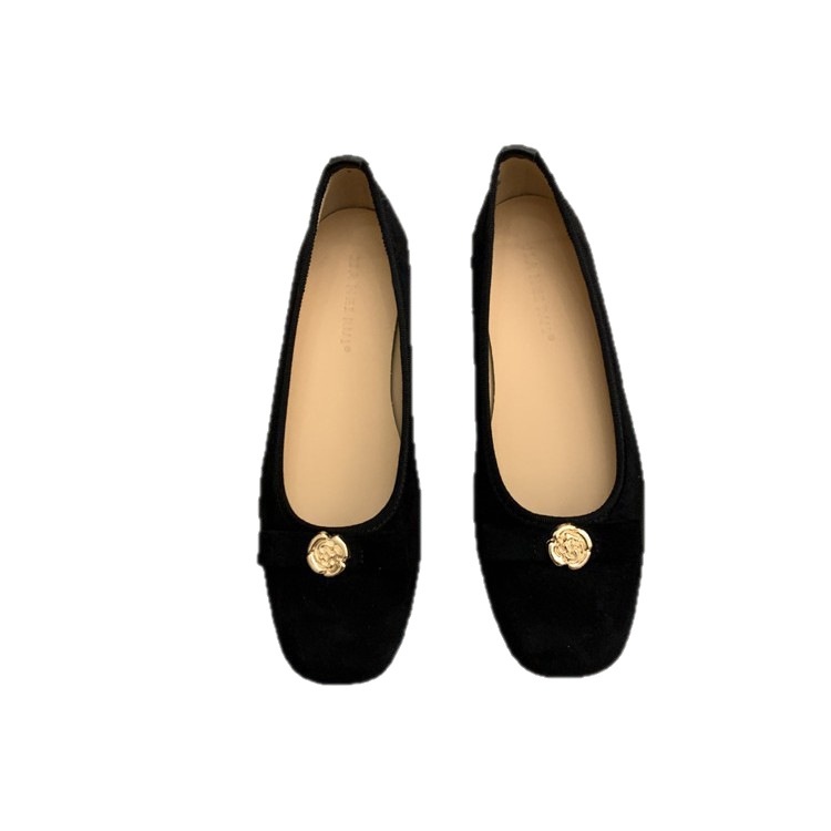 Zapatos de baile versátiles y de punta cuadrada, estilo delicado, zapatos de noche, bailarinas cómodas de suela blanda sin cordones para mujer._voghion.com