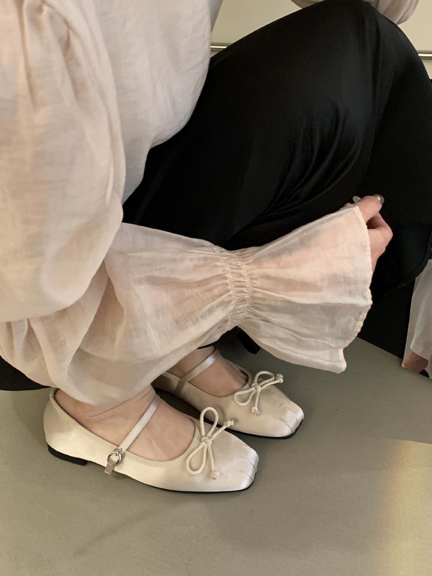 Women's Satin Square Toe Ballet Dance Shoes Fairy Style Flat_voghion.com