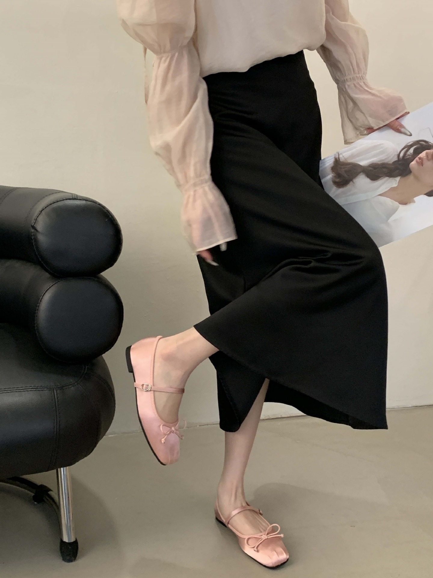 Women's Satin Square Toe Ballet Dance Shoes Fairy Style Flat_voghion.com