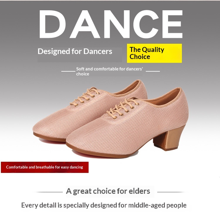 Latijnse dansschoenen voor dames met ademend mesh en zool_voghion.com