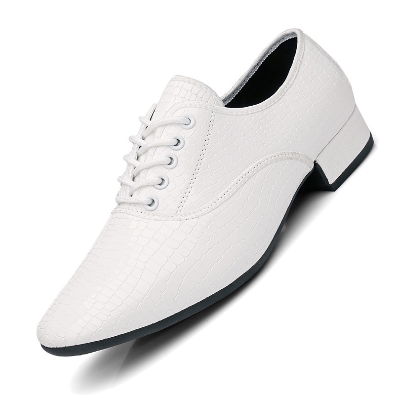 Dance Shoes New Men's White Stone Pattern Women's Soft Sole Square Dance Shoes_voghion.com