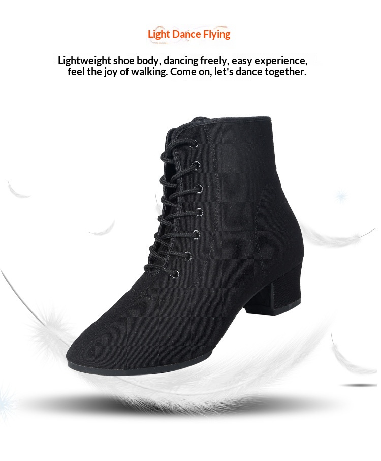 Women's High-top Oxford Cloth Dance Shoes Soft Sole For Training_voghion.com