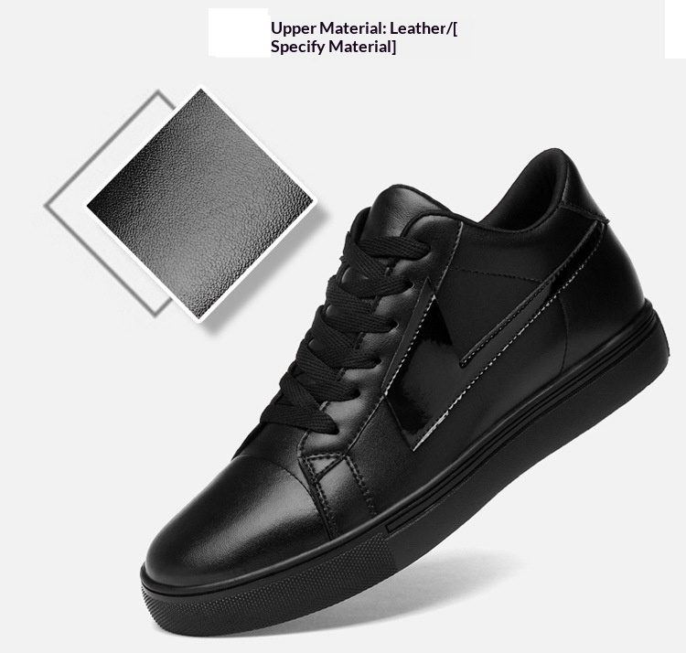Men's Casual Height Increasing Sneakers Breathable Cowhide Shoes_voghion.com