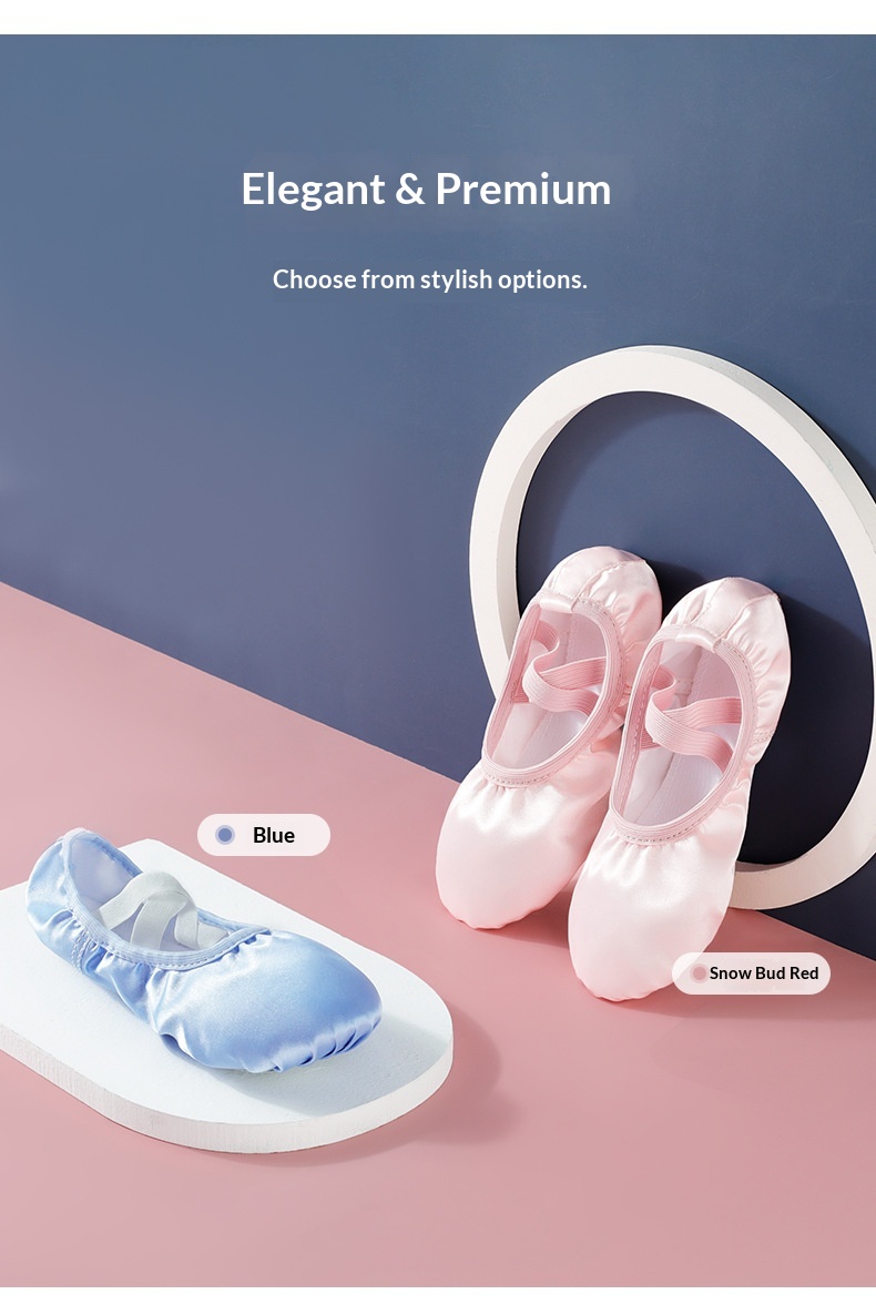 Chaussures de danse pour filles en satin pour gala et entraînement_voghion.com