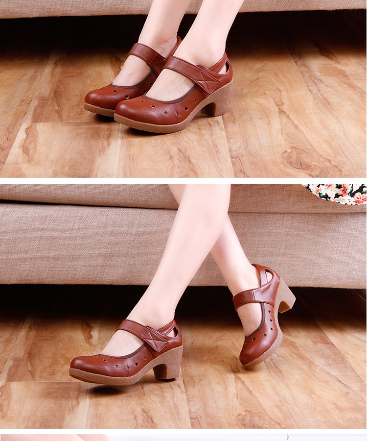 Comfortable Women's Square Toe Dance Shoes With Medium Heel_voghion.com