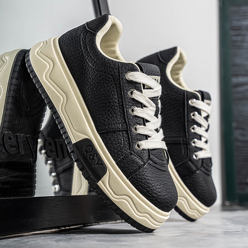 Chaussures de travail compensées à semelles épaisses pour homme, collection printemps-automne, marque européenne tendance ; chaussures de sport décontractées haut de gamme._voghion.com