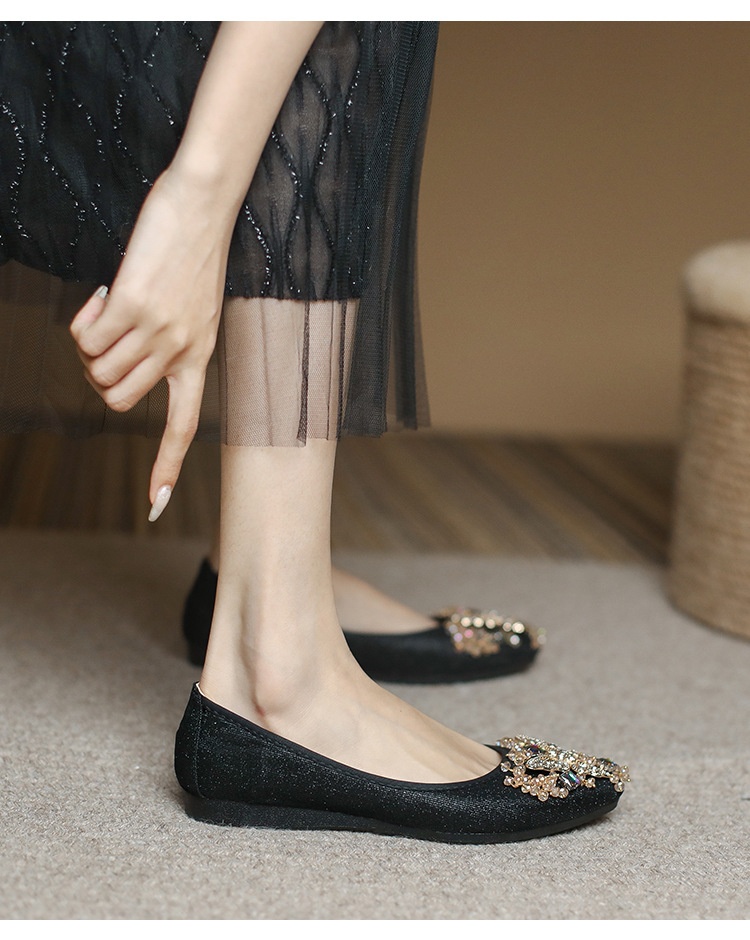 Women's Leather Dance Loafers Pointed Toe Flat Slip-on Shoes_voghion.com