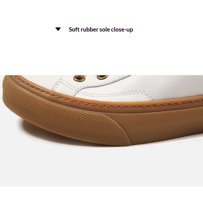 Baskets homme en cuir véritable, chaussures de skate blanches_voghion.com