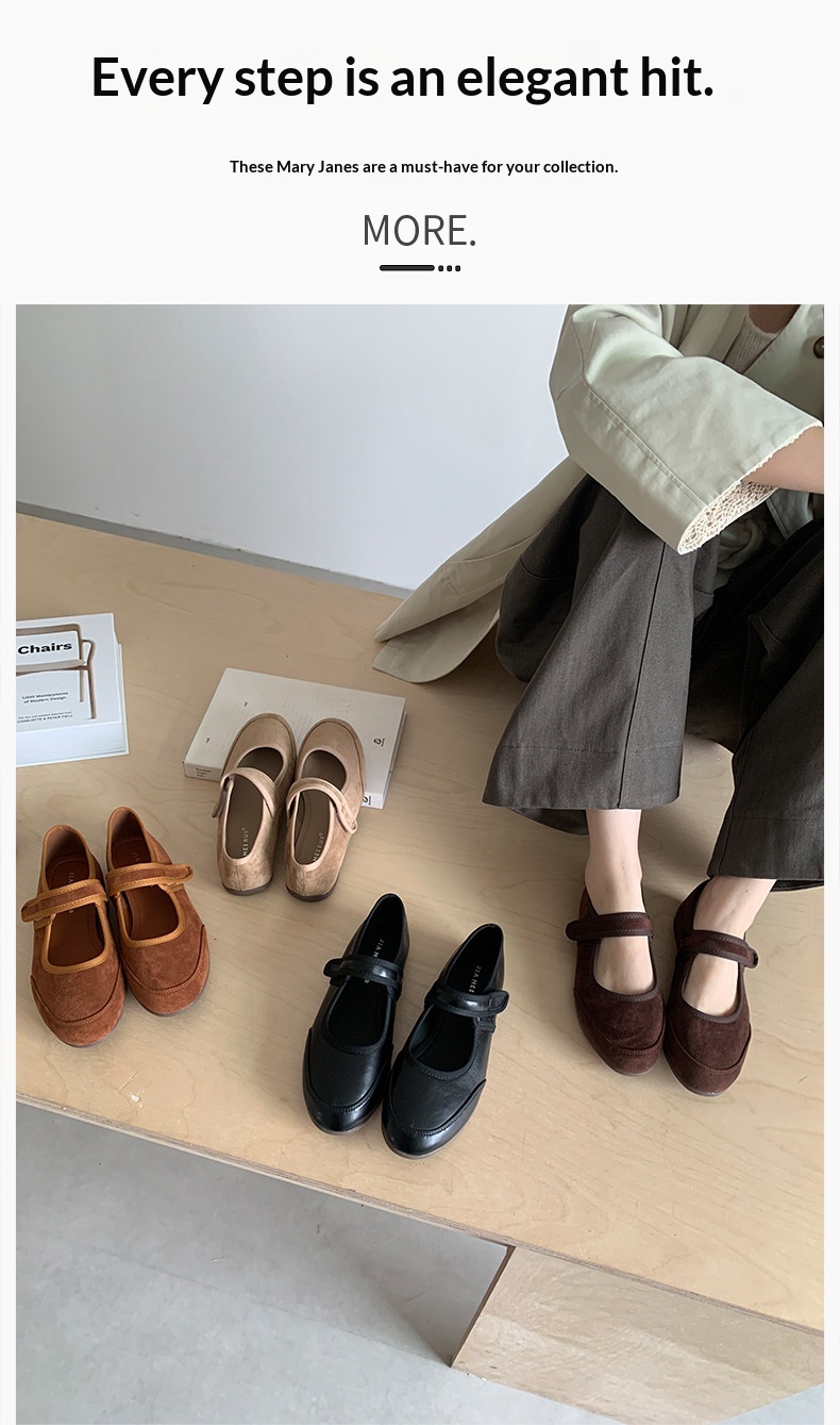 Sapatilhas de dança mary jane para mulher estilo retro francês_voghion.com