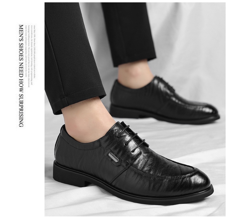 Men's Retro Leather Casual Shoes Lace-up Business Formal Style_voghion.com