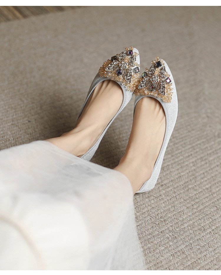 Women's Leather Dance Loafers Pointed Toe Flat Slip-on Shoes_voghion.com