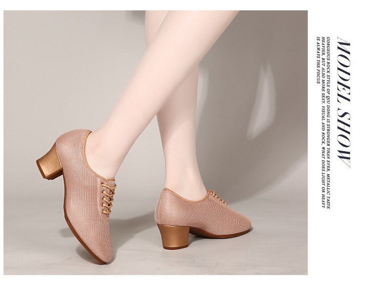 Latijnse dansschoenen voor dames met ademend mesh en zool_voghion.com