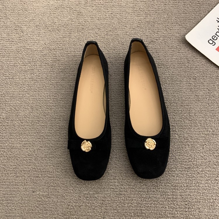Zapatos de baile versátiles y de punta cuadrada, estilo delicado, zapatos de noche, bailarinas cómodas de suela blanda sin cordones para mujer._voghion.com