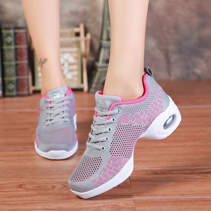 Dance Shoes Breathable Square For Women 2025 New Soft Sole Outdoor Fashion Ghost Step Dance Shoes Mesh_voghion.com