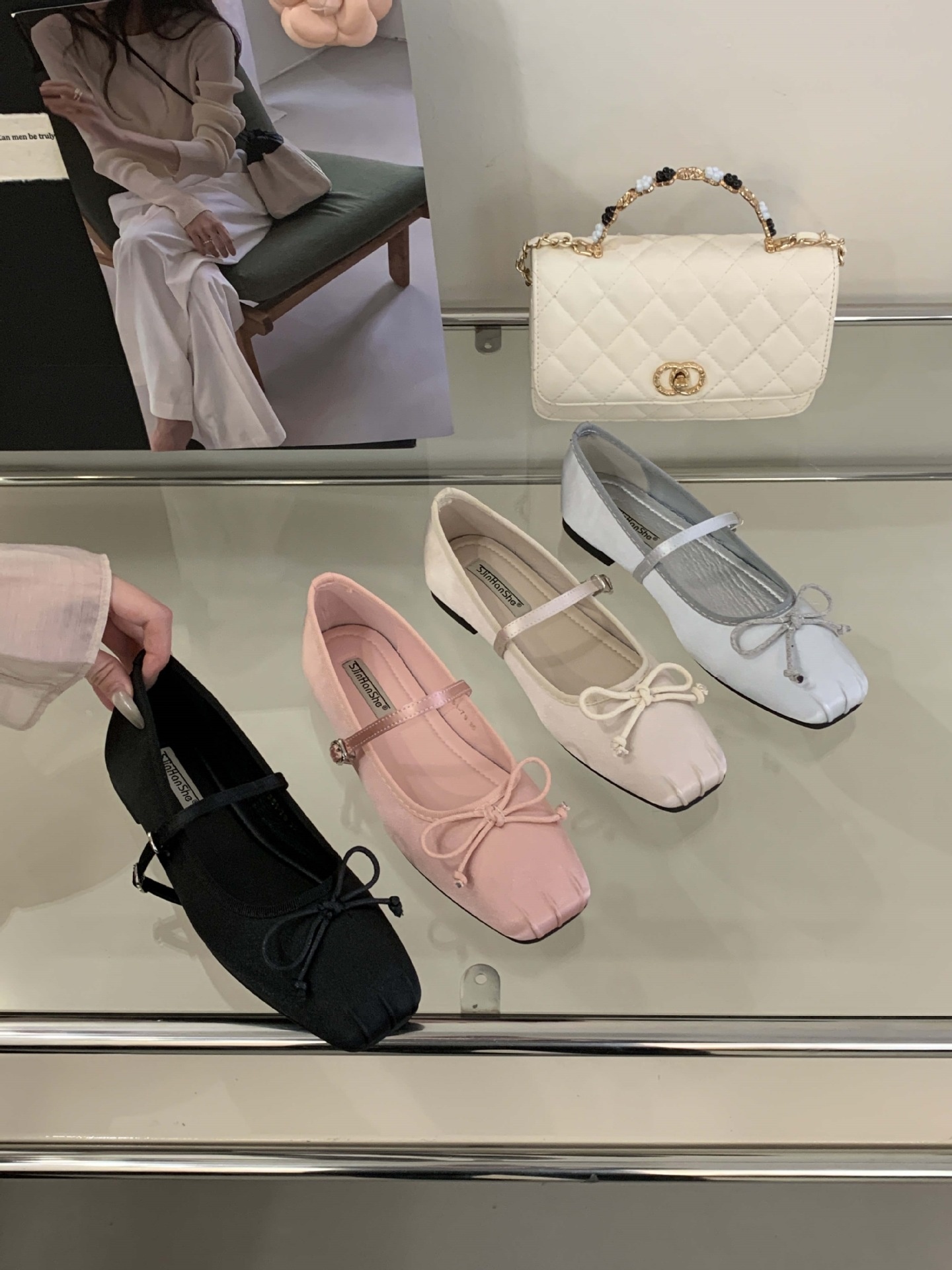 Women's Satin Square Toe Ballet Dance Shoes Fairy Style Flat_voghion.com