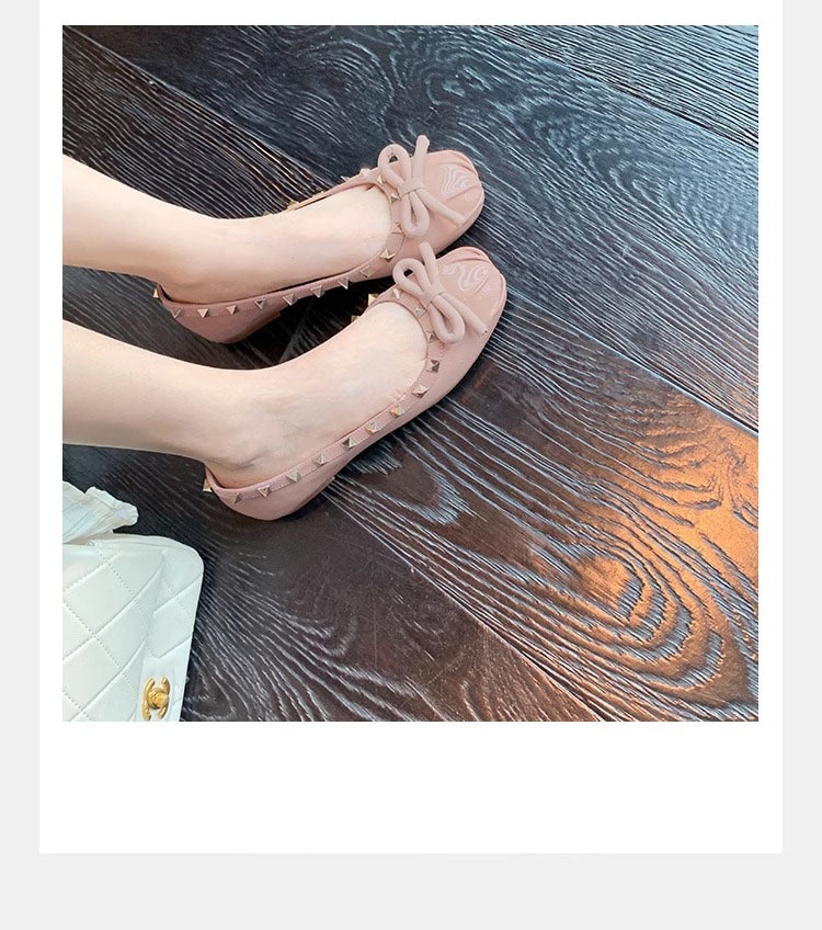 Dansskor för damer v-style nitade mary jane ballerinaskor_voghion.com