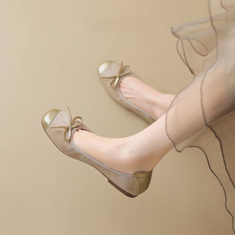 Mocassins plats en cuir véritable, collection été 2025, style féerique, semelle souple, bout ouvert, pour femmes._voghion.com