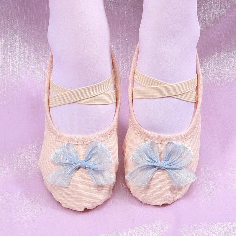 Sapatilhas de dança em lona para meninas para ballet e treino_voghion.com