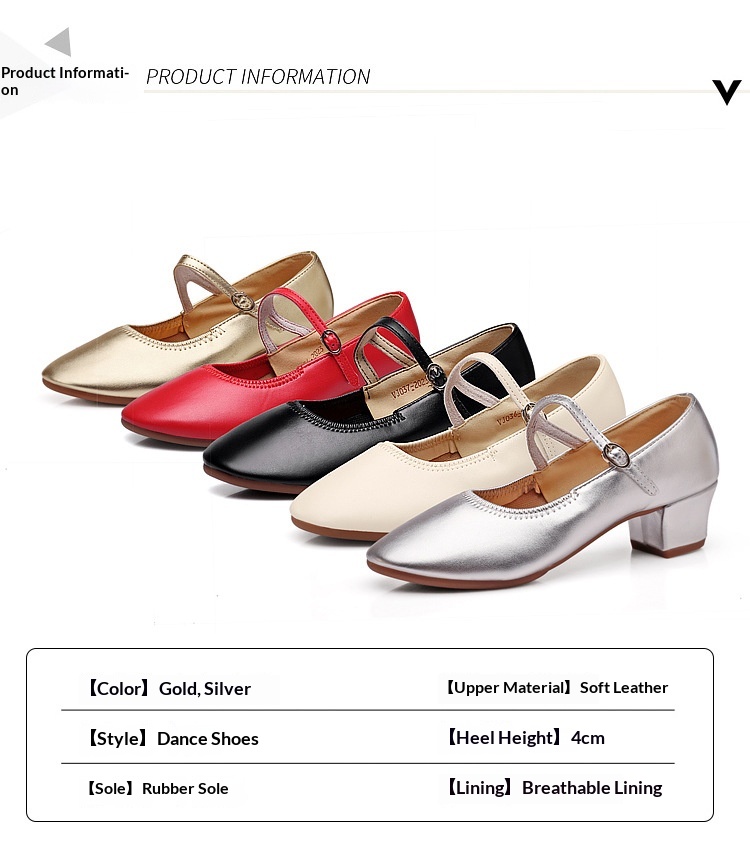 Women's Silver Ethnic Style Dance Shoes With Low Heel For Adult_voghion.com