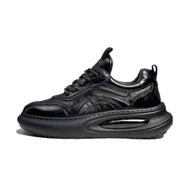 European 2025 Autumn And Winter New Style Men's Thick-soled Casual Lace-up Leather Shoes, Trendy Versatile Shoes For Men_voghion.com