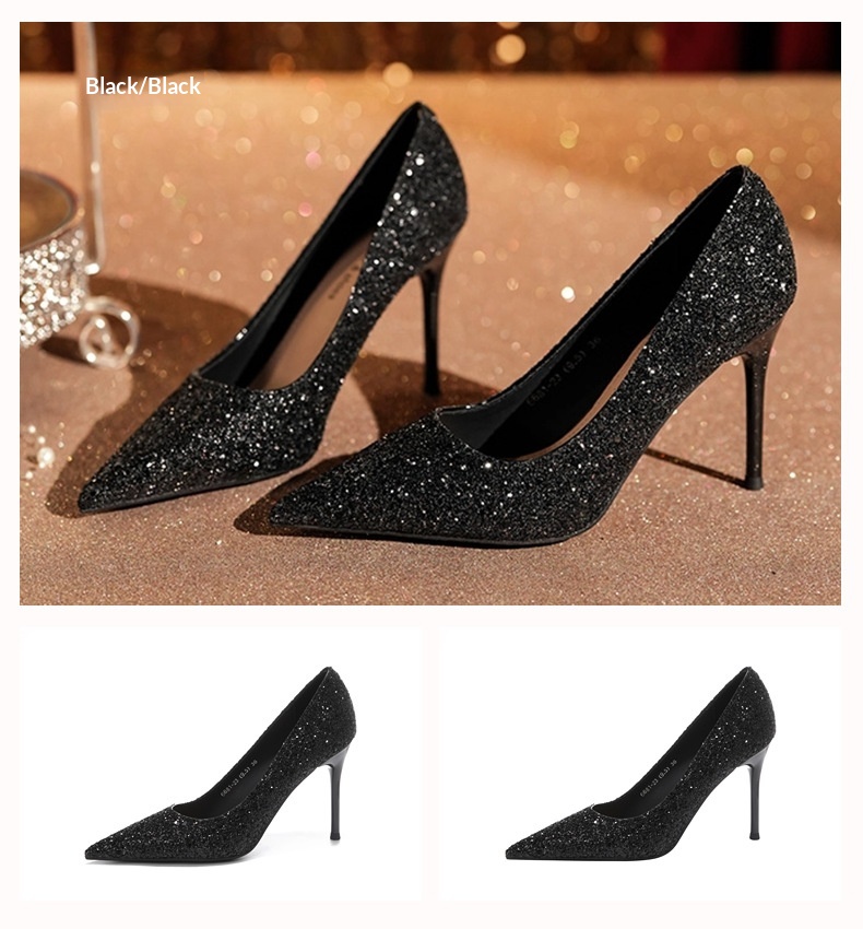 Scarpe da sposa con strass e tacco a spillo stile francese_voghion.com