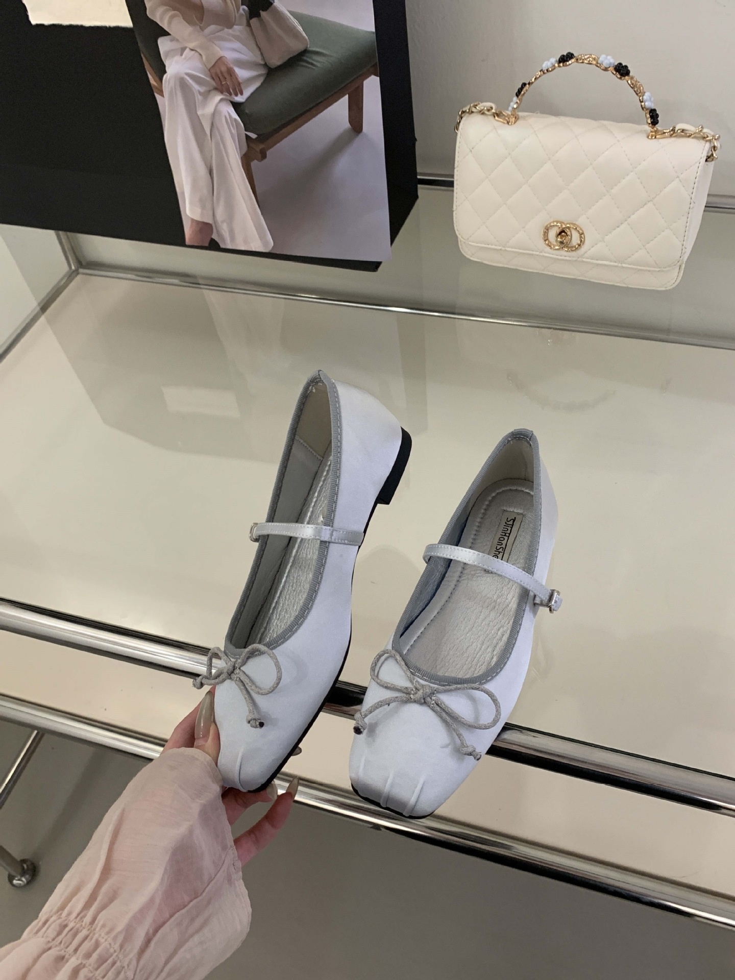 Women's Satin Square Toe Ballet Dance Shoes Fairy Style Flat_voghion.com