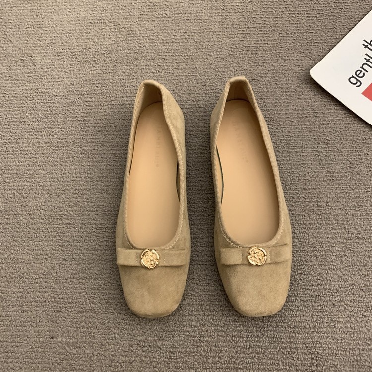 Zapatos de baile versátiles y de punta cuadrada, estilo delicado, zapatos de noche, bailarinas cómodas de suela blanda sin cordones para mujer._voghion.com