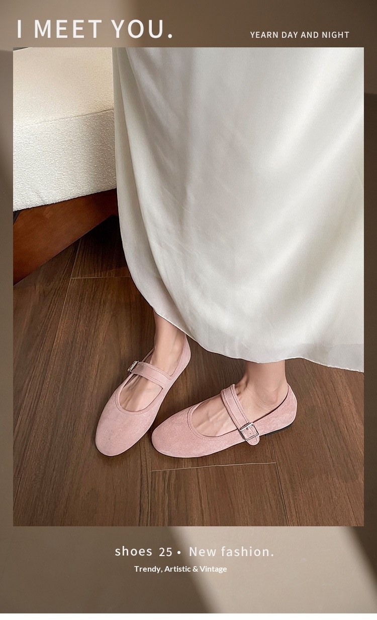 Scarpe da danza mary jane in camoscio stile francese da donna_voghion.com