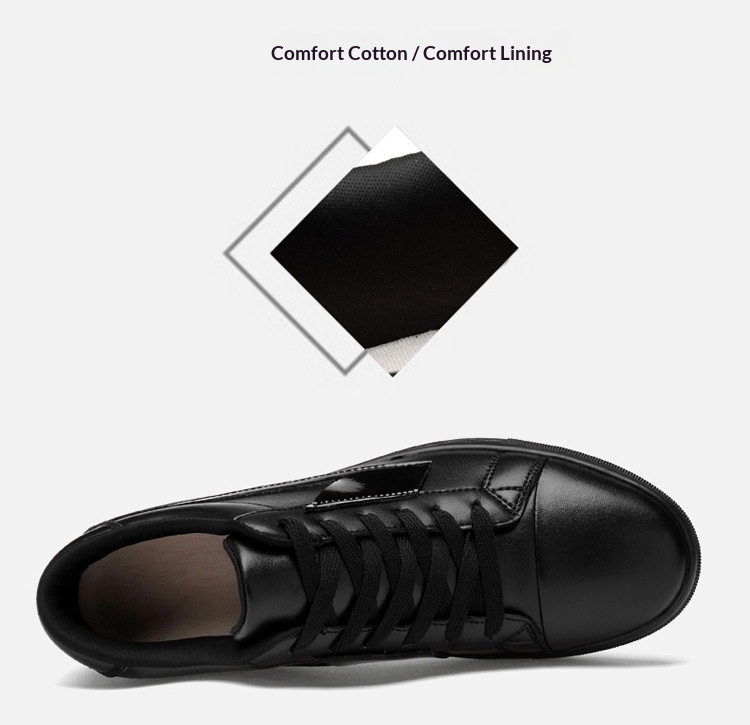 Men's Casual Height Increasing Sneakers Breathable Cowhide Shoes_voghion.com