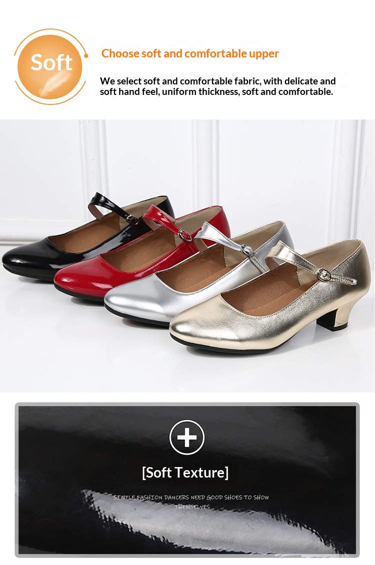 Latijnse dansschoenen voor dames met zachte zool en hak_voghion.com