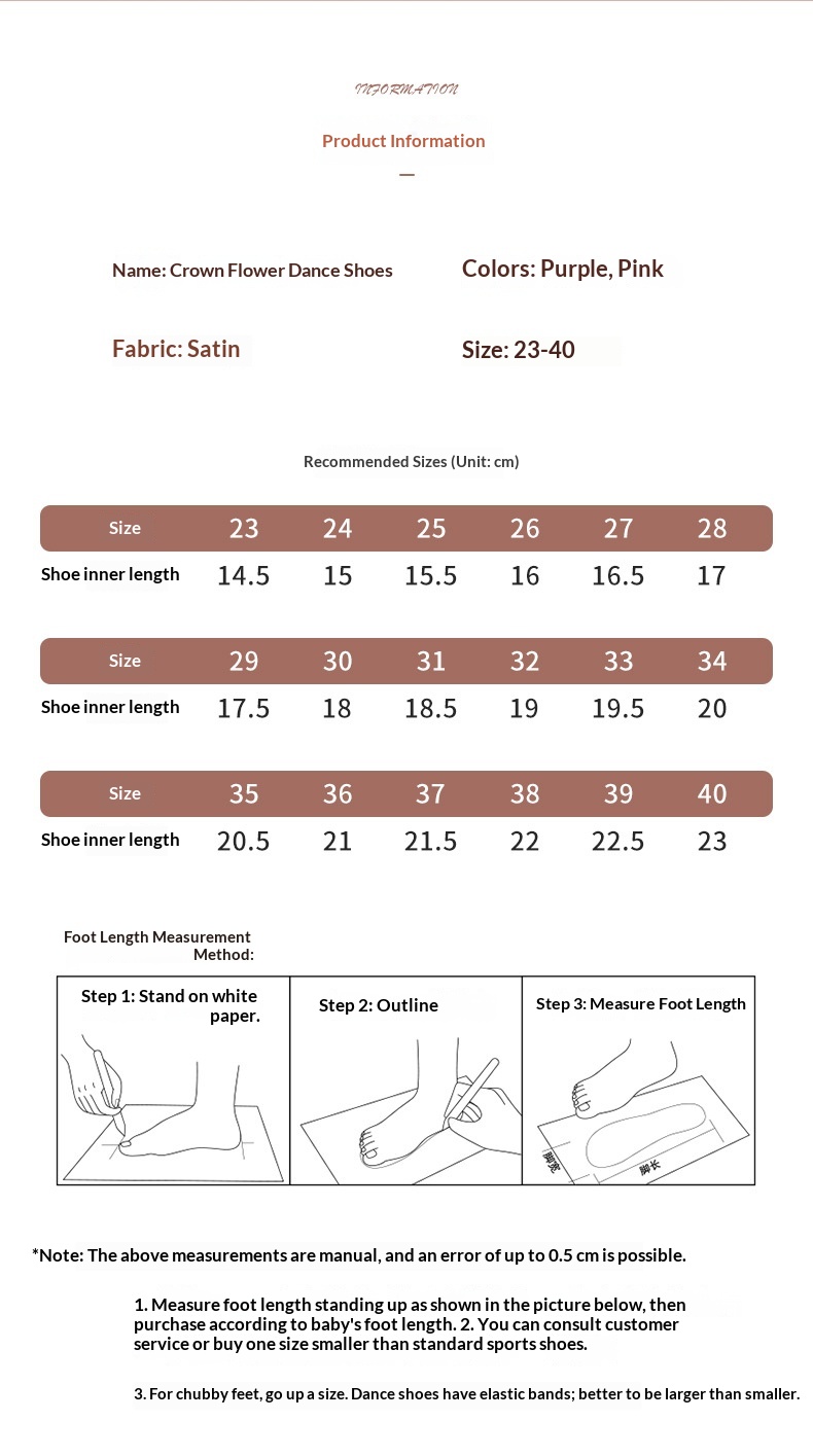 Ballet dansesko til børn med 3d krone design_voghion.com